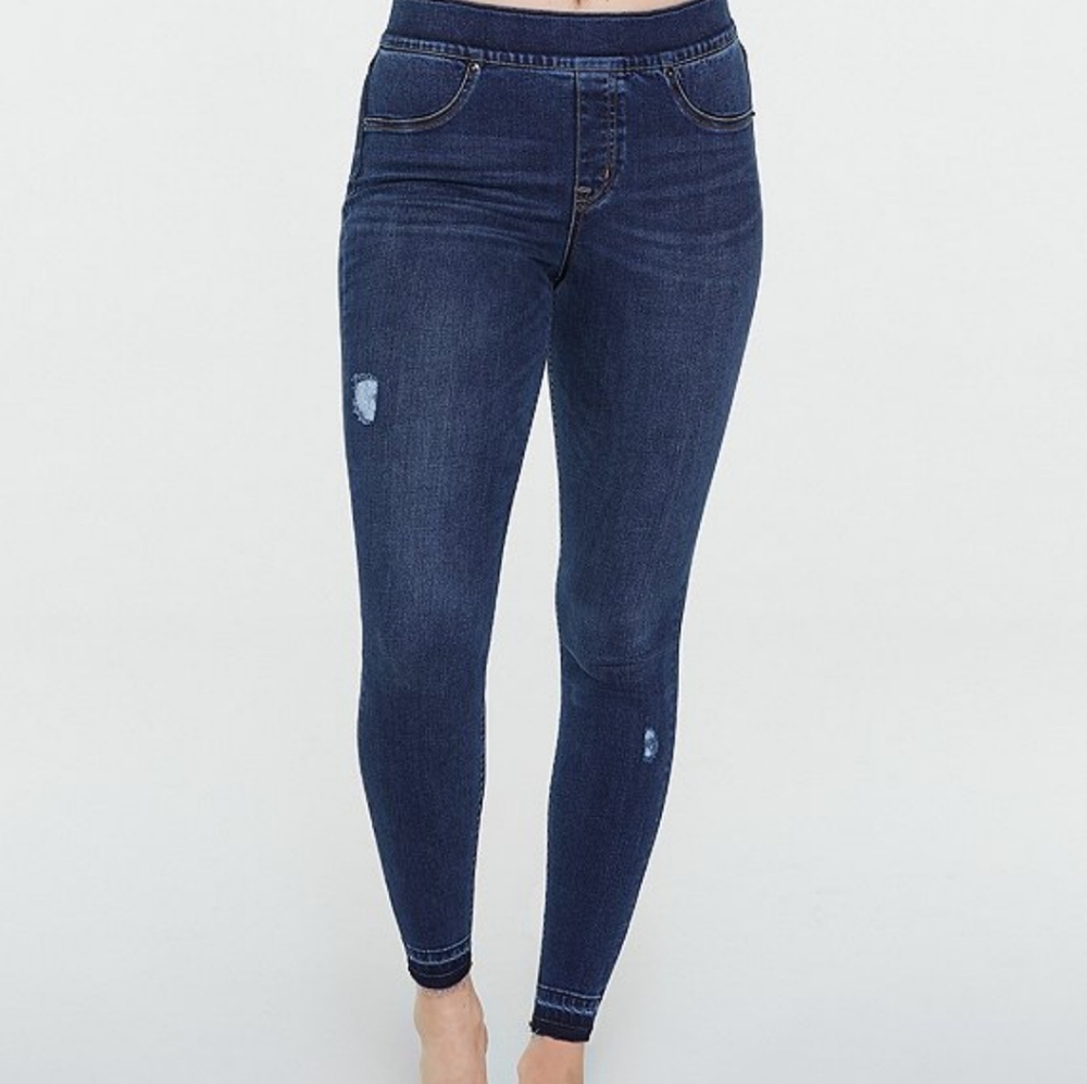 Spanx Distressed Denim Leggings Size Medium